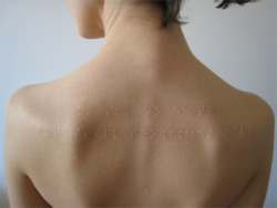  Braille subdermal implants.  Directly translates to, “No