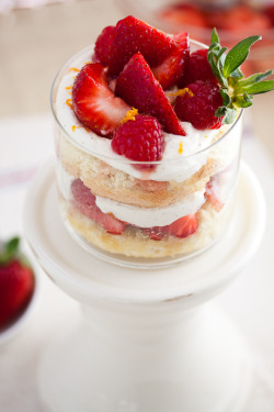 prettygirlfood:  Strawberry and Cream Trifle ¾ cup sugar 2 cups