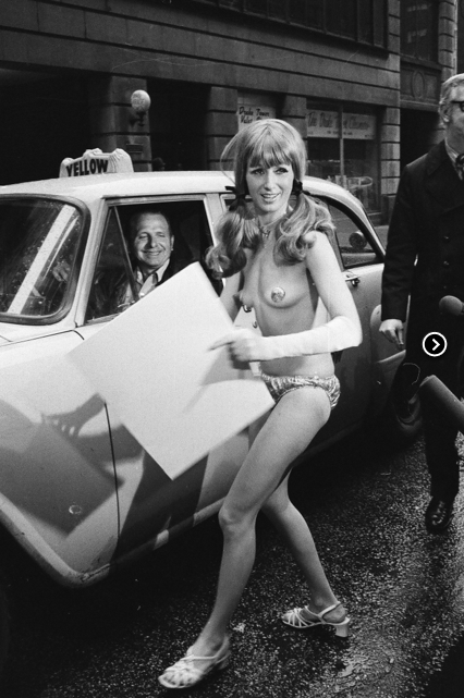 bhof:  Stripper Scarlett O’Hara gets arrested—twice!— trying to get 100 signatures in support of “The Small Breasted Woman Of America".. Photoessay via These Americans (“Stripper Arrested!” c. 1971) 