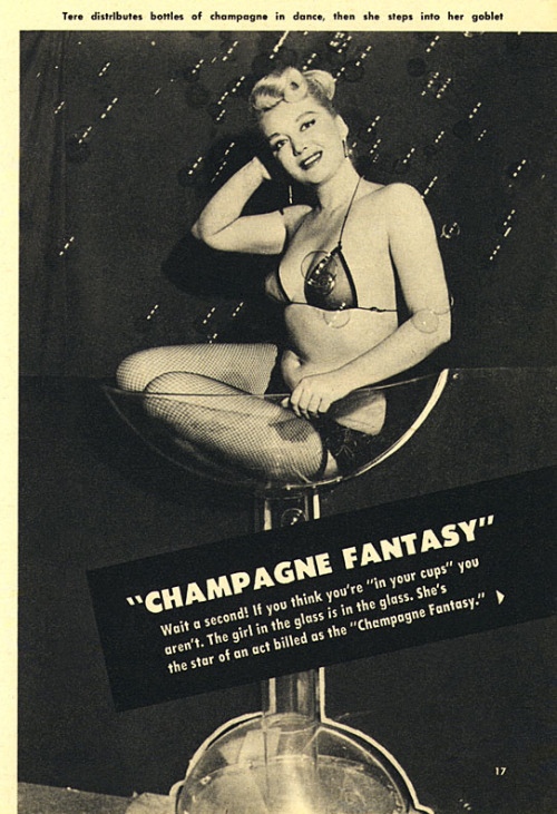 Tere Sheehan A 50’s-era Men’s Digest article, featuring Ms. Sheehan performing her “Champagne Fantasy” routine; at the ‘Larry Potter Supper Club’ in Los Angeles..