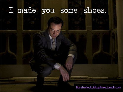 bbcsherlockpickuplines:  The best of Jim Moriarty, from BBC Sherlock pick-up lines.  BBCSPUL Hall of Fame Week: Day 7  (*Drumroll*… This is the #1 most popular post from this blog.)