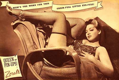 Zorita   aka. “Queen of Pin-Ups!”.. Scanned from a 1944 issue of ‘BURLESK Annual’..