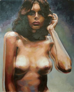 thomassaliot:  Fuzzy nude just finished Oil on canvas (Happy