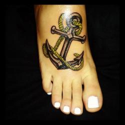 fuckyeahtattoos:  An anchor signifies safe, stable and never