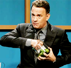  …aaaand Tom Hanks has his hand caught in a pickle jar. “You