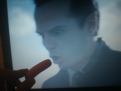 whovianity:  câ€™mere little moriarty wanna carrot?  Feed
