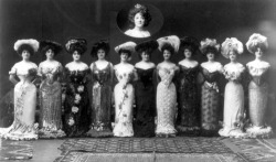 ornamentedbeing:  “In 1903 The San Francisco Call brought a whole page article about ‘Anna Held and her Sadie Girls,’ a copy of which is provided by the Library of Congress.  The two images in the article offer front and back views of