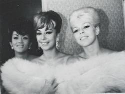bhof:  Kim Tani (Tura Satana’s sister), Delilah Jones, and Lolita, backstage at The Body Shop.. (c.1962) 
