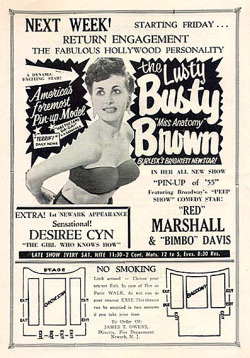 A 1955 program ad for the ‘EMPIRE Burlesk Theatre’, featuring