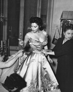 Rome, 1954: Ava Gardner at the Fontana’s Atelier. The dress