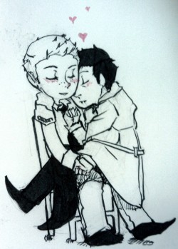 Dean/Cas valentines doodle done during my lunch break