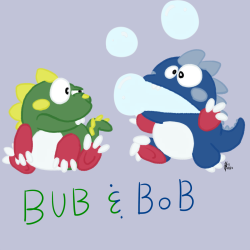 More video game fanart, Bub and Bob from Bubble Bobble! I never