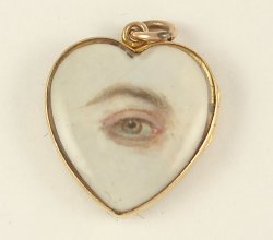  “lovers’ eye”, eye miniature on ivory, c. 1830s. hand-painted