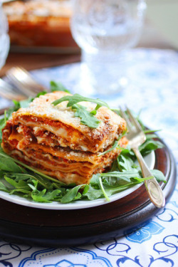 prettygirlfood:  Baked Lasagna INGREDIENTS: Red Sauce:1 Recipe: