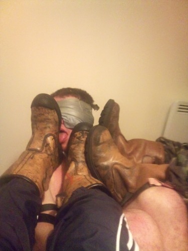 fagg-it:  â€œSo faggot, my buddy and I made a bet as to whoâ€™s boots taste better. Youâ€™re going to lick each boot for 30 minutes and then tell us whoâ€™s boots you love the most. The winnerâ€™s boots will be tied around your balls while the loser kicks