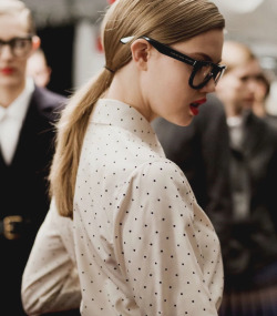 Lindsey Wixson backstage Marc by Marc Jacobs Fall 2012