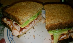 Whole wheat, lettuce, cracked pepper turkey, organic mayo, deli