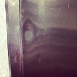 Justin punched that today and dented it.. (Taken with instagram)