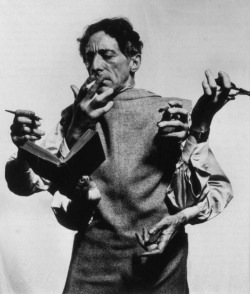 ecrirencore:  Jean Cocteau by Philippe Halsman, 1948. 