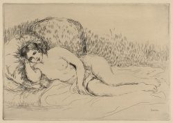 Pierre Auguste Renoir, Woman Reclining, to the Left, c. 1906  
