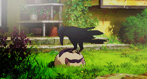 zehypocriticaloath:  bramlet-abercrombie:  ((The raven is Stephen The cat is Everyone))  Good Raven! GOOD bird!  I can’t stop watching this because I’m just awed by how the cat fluffs up before he even gets up to swat. I fucking love little
