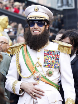nparts:  Sacha Baron Cohen, dressed in character from his new