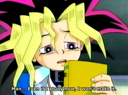 thecompletepharaoh:  powerofunity:  Yugi rationalizes procrastination.