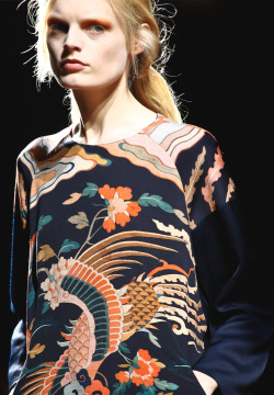 Hanne Gaby Odiele at Dries Van Noten Fall 2012