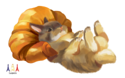 rooshoes:  valentine-vii:  By Gorty on Pixiv  A RABBIT CROISSANT