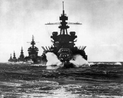 Battleship USS Pennsylvania En route to Lingayen Gulf, Philippines,