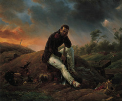 narcissusskisses:  Horace Vernet, The Soldier on the Field of Battle