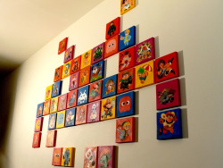 it8bit:  Invaded 46 game characters on canvas. Created by Becky