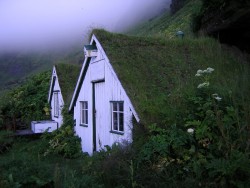  Sod roof houses in Vik, Iceland. Photo by Gilles Baldet. The