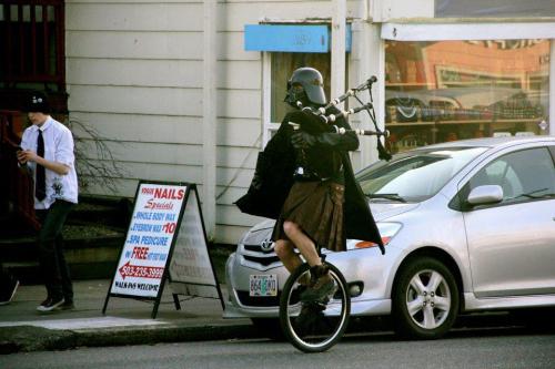 blktauna:  disbelief11:  diamondtaco:  scifisweetheart:  I’m not sure what’s going on here, but whatever it is, it’s AWESOME.  Agreed.  Darth Vader in a kilt with bagpipes on a unicycle? AUTOMATIC REBLOG.  yep. automatic reblog.  Ditto. Automatic