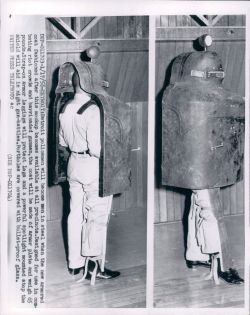 Detroit Police Armored Coat To Fight Riots. Photo is dated Jan