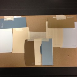 Color swatches we are considering for the living room/bath room.