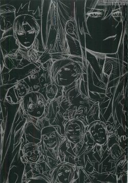 mizuzu3:  A chalkboard drawing of the D.Gray-Man gang. 