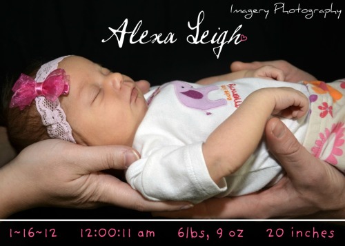 <p>Are you a new mom or dad…Have Imagery Photography create birth announcements that are as precious and unique as your little one.  Share the news of your newest addition with personalized announcements using either a classic or modern design.  A great way to celebrate your family!</p>