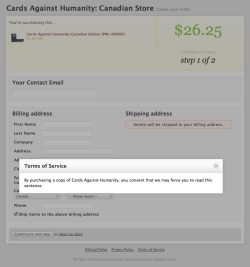 maxistentialist:  Terms of service for Cards Against Humanity.