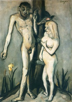 ymutate:   Max Beckmann, Adam and Eve, 1917, found at wikipaintings.org
