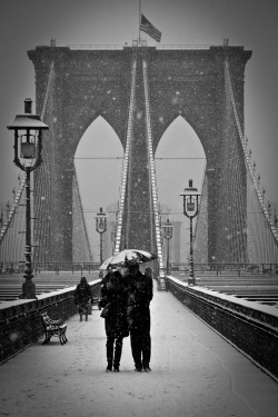 black-and-white:  snowing in Brooklyn By Barry Yanowitz 