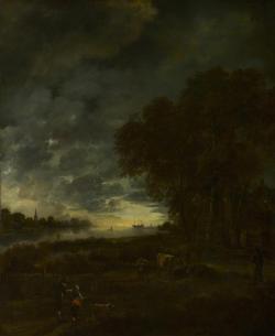 thorsteinulf:  Aert van der Neer - A Landscape with a River at