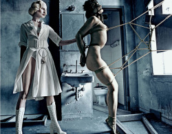 pussylequeer:  Karolina Kurkova and Crystal Renn photographed