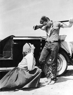 jamesdeaner:  The crucifixion of James Dean. 