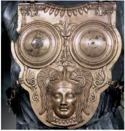 historicaldetailsandstuff:  This brass Carthaginian breastplate