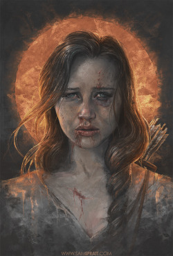 samspratt:  “Katniss” - portrait illustration by Sam Spratt