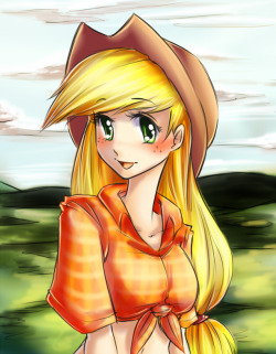 ow-my-heart:  Applejack by *littleriyu 