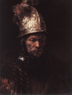 wasbella102: Rembrandt Van Rijn: Man in a Golden Helmet c. 1650