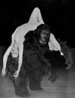 Emil Van Horn (famous gorilla impersonator) and Eleanor Wood,