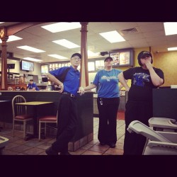 This is what we do at mcdonalds when a game is on. #championship